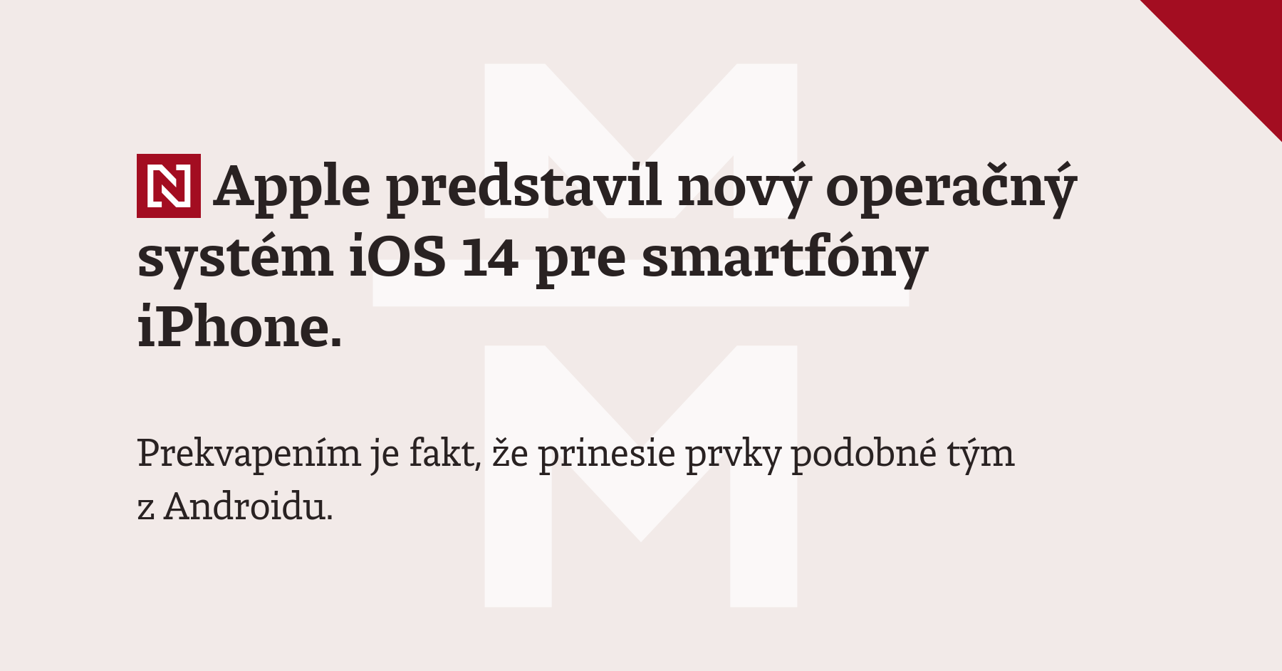 Apple predstavil nový operačný systém iOS 14 pre smartfóny iPhone