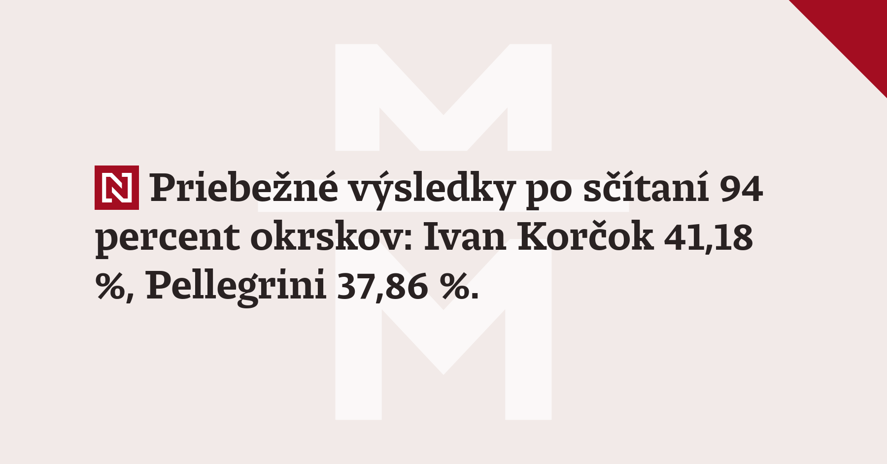 Priebežné výsledky po sčítaní 94 percent okrskov