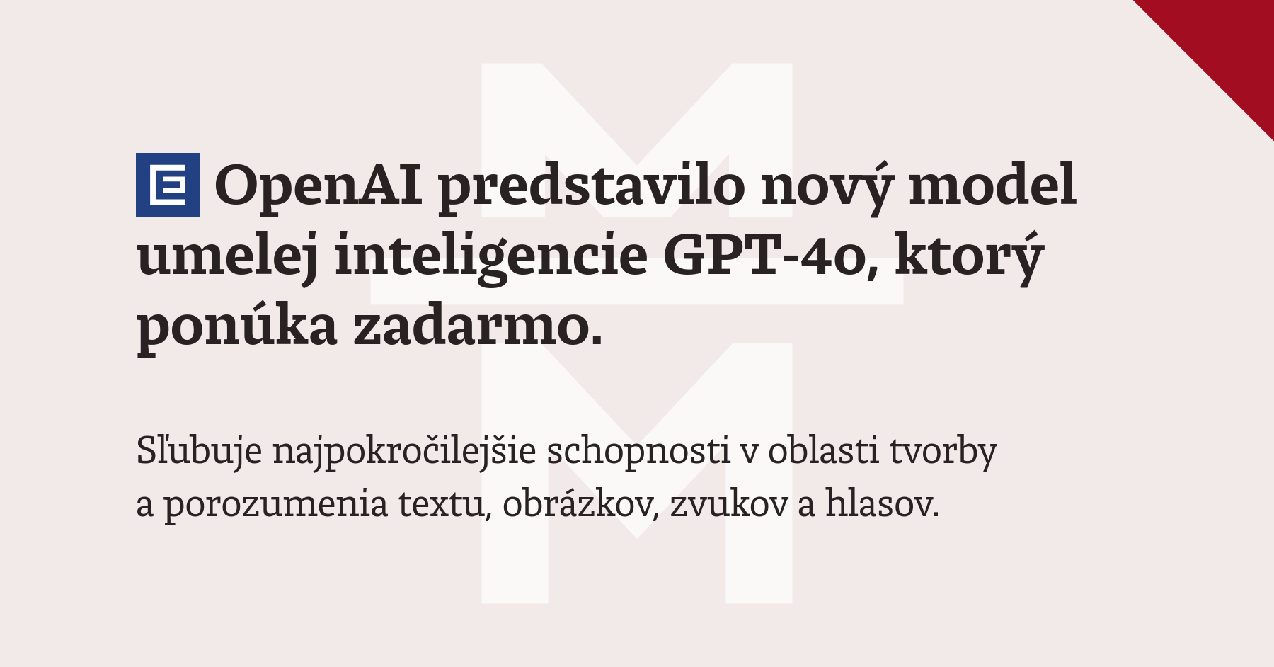 Openai predstavilo nov model umelej inteligencie gpt 4o