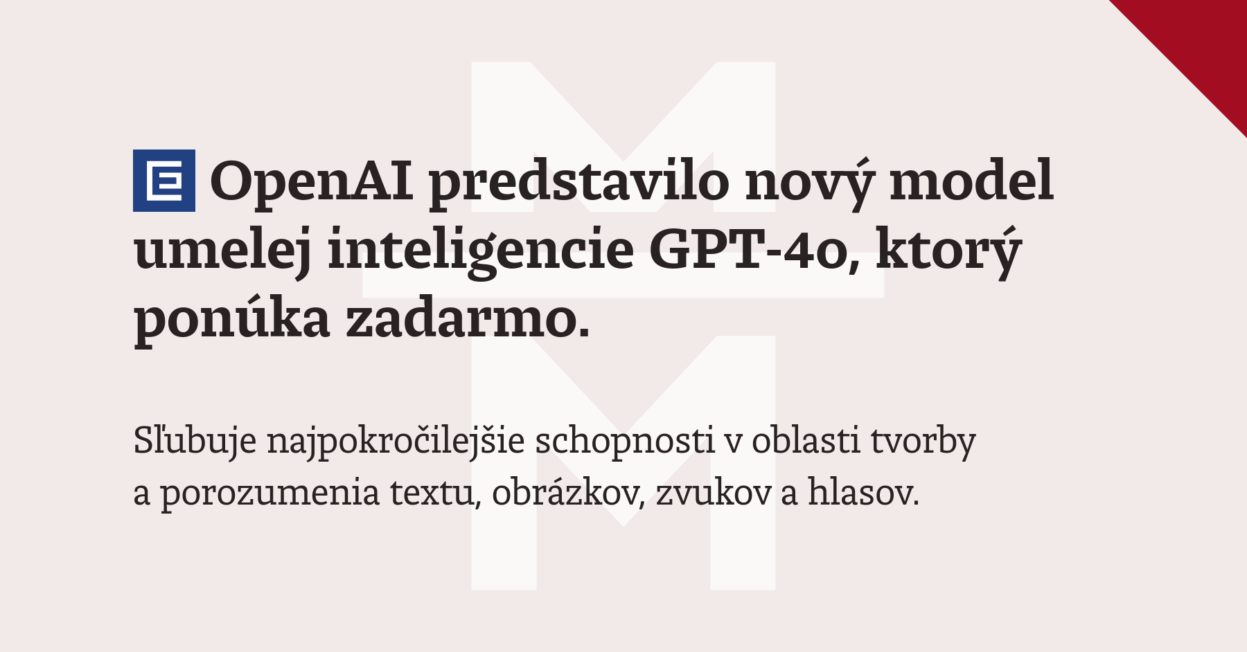 OpenAI predstavilo nový model umelej inteligencie GPT-4o