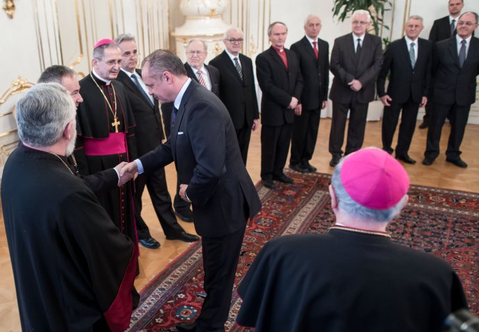 V januári 2015 prijal prezident Kiska zástupcov registrovaných cirkví. Foto N - Tomáš Benedikovič