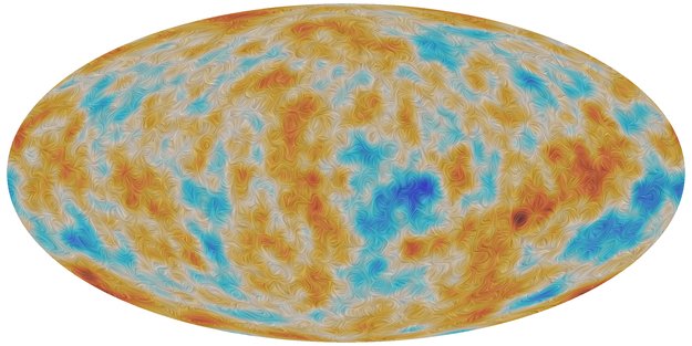 Vizualizácia kozmického mikrovlnného pozadia, najstaršieho svetla, keď mal vesmír iba 380-tis. rokov. FOTO - ESA and the Planck Collaboration