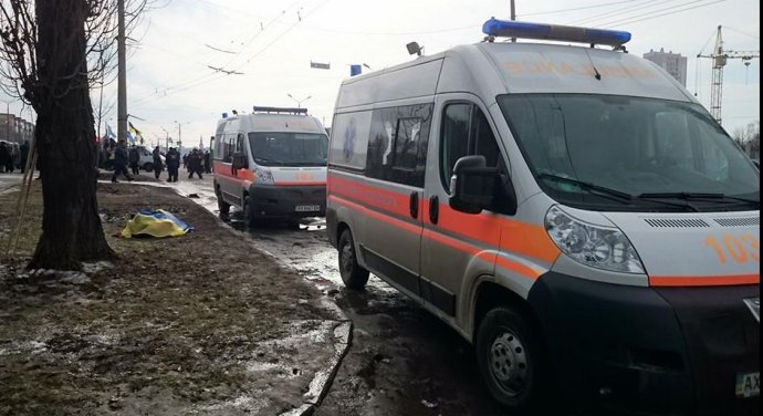 Výbuch v Charkove zabil troch ľudí. Foto - Twitter