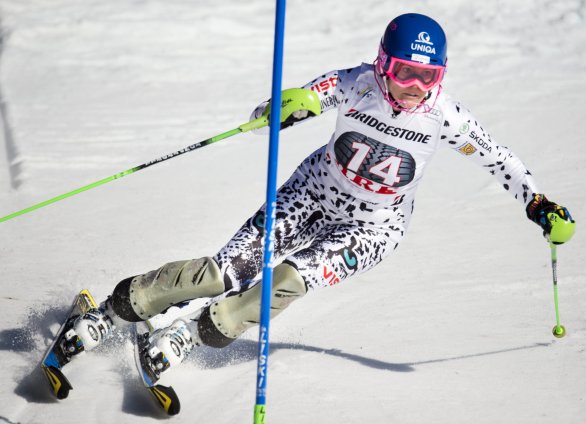 Veronika Velez-Zuzulová na preteoch svetového pohára v švédrskom Aare, na ktorých obsadila 2. priečku. (Foto - TASR/AP)