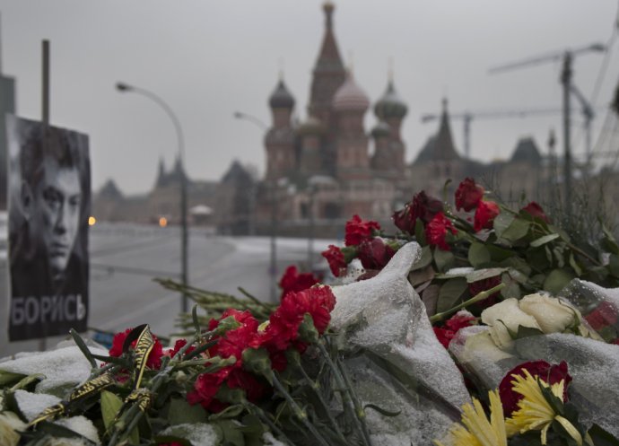 Moskva krátko po zavraždení opozičného politika Borisa Nemcova, Foto - TASR/AP