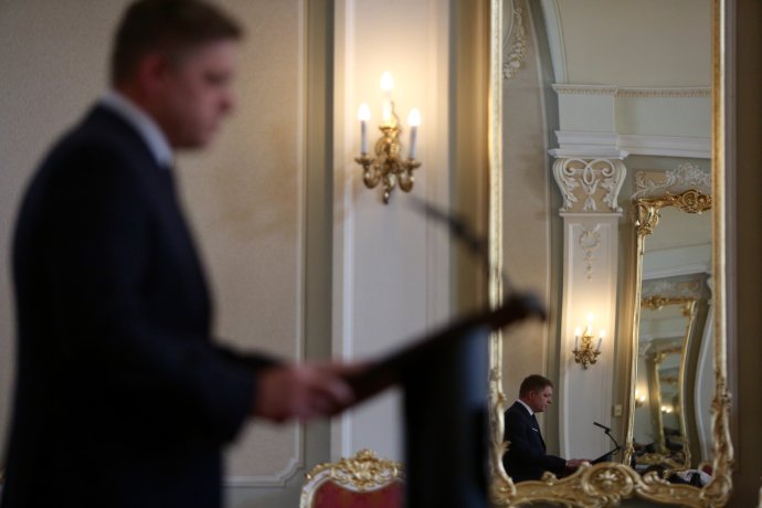 Robert Fico prednáša svojim ministrom odpočet za tri roky vládnutia. Foto N - Vladimír Šimíček