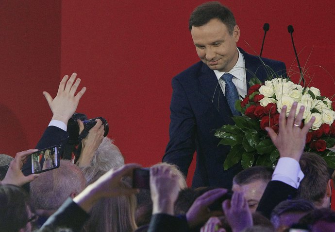 Kandidát opozičnej strany Právo a spravodlivosť Andrzej Duda sa stal víťazom prezidentských volieb. Foto - TASR/AP