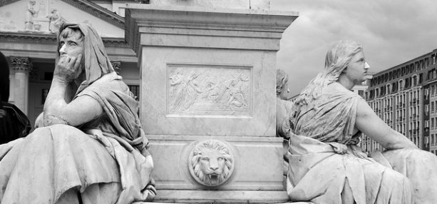 The overall theme of the 2010 Fotomarathon was "Time Travel". The theme for the first photo in the series was "Witnesses:. The first photo is required to clearly show the number of the contestant in the Berlin Fotomarathon 2010. These statues are in the middle of the Gendarmemarkt square in the centre of Berlin. My reasoning was that if anyone had been a witness to the history of Berlin it would be these two...