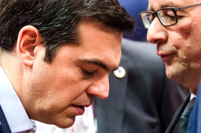 Alexis Tsipras (vľavo) a Francoise Hollande. FOTO - AP