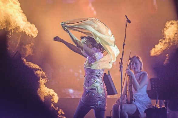 Björk priniesla avantpopové pesničky s modernou klasikou aj ohňostroj. Foto - Miro Hudák
