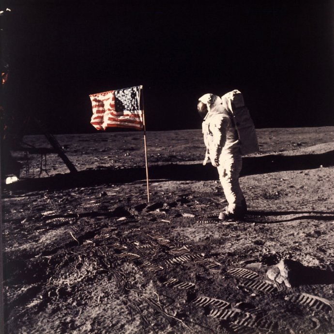 20. júl 1969, astronaut Buzz Aldrin na Mesiaci. Foto – AP/NASA