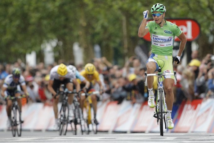 Peter Sagan na Tour de France 2012 v drese tímu Cannondale. (Foto: AP)