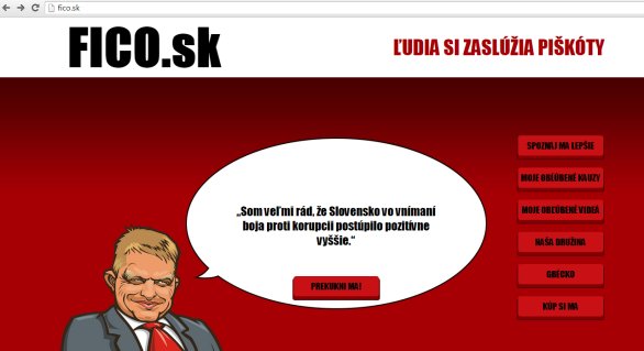 Stránka nesie Ficovo meno, no úrad vlády ju pod kontrolou nemá. Reprofoto – N