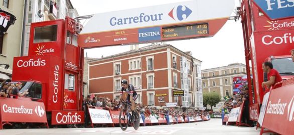 Víťaz 17. etapy Vuelty, individuálnej časovky, Tom Dumoulin. Foto - twitter/lavuelta