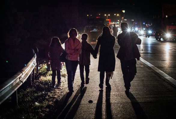 Pochod utečencov zo stanice Keleti pályaudvar. Foto N - Tomáš Benedikovič