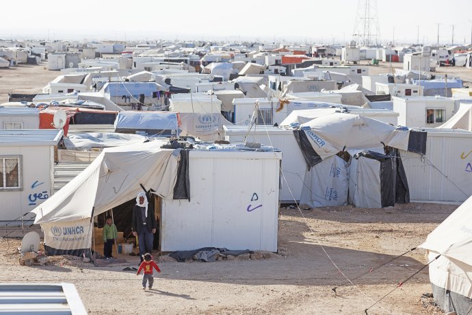Utečenecký tábor Zaatari je od hlavného mesta Ammán vzdialený sto kilometrov. Foto – NRC/Christopher Herwig
