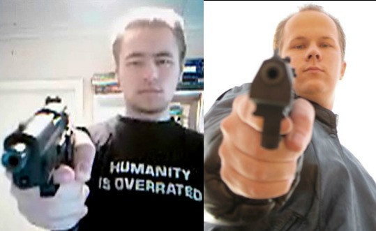 Fíni, ktorí zabíjali v školách: Pekka-Eric Auvinen a Matti Juhani Saari. Koláž – Denník N