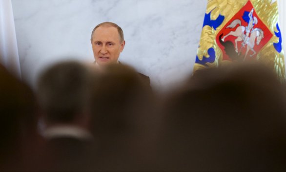 Ruský prezident Vladimir Putin a jeho už 12. prejav o stave krajiny. FOTO – AP