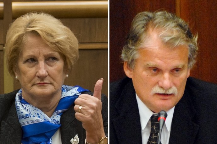 Jana Laššáková a Mojmír Mamojka - poslanci Smeru, ktorí sa prezidentovi nezdajú byť vhodní kandidáti na ústavných sudcov. foto - TASR
