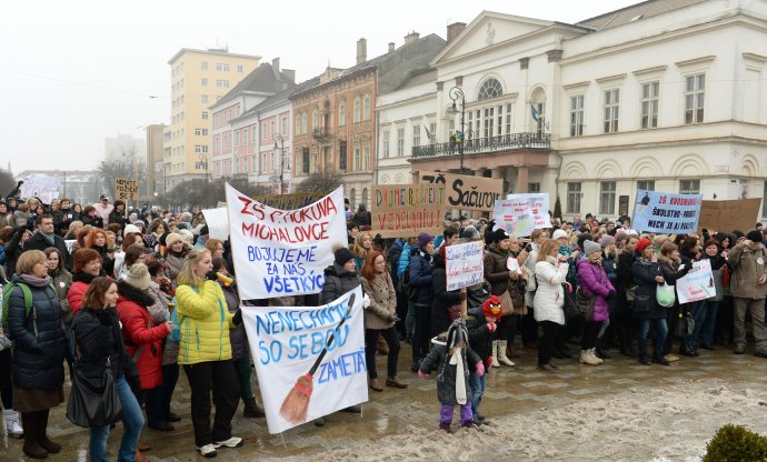 Protest v Košiciach. Foto - TASR