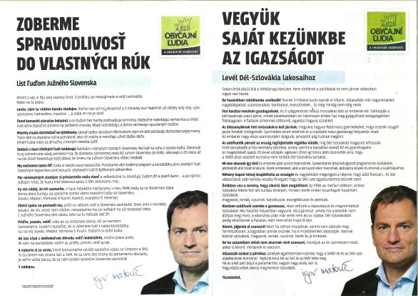 Leták OĽaNO.