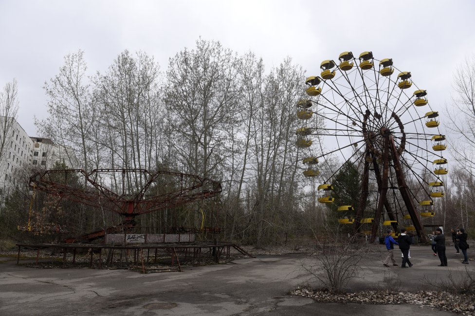 Opustený lunapark v meste Pripiať neďaleko Černobyľu dnes. Foto - TASR