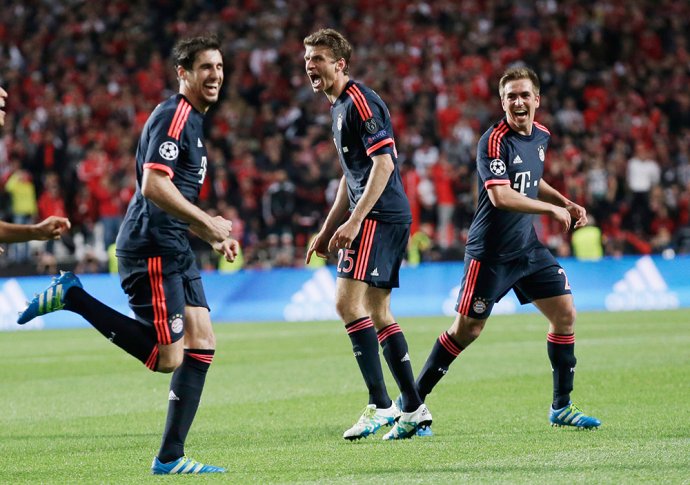 Müller sa teší z gólu proti Benfice v štvrťfinále Ligy majstrov. Foto - AP