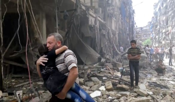 Zbombardované sýrske Aleppo, kde zničili aj nemocnicu pre deti. Foto - AP
