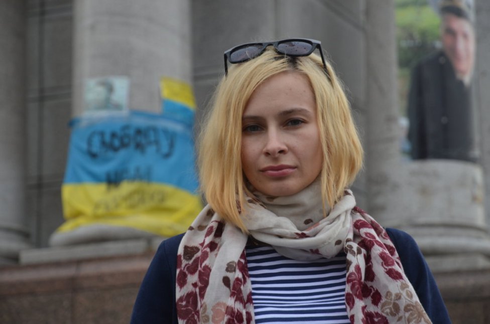 Ukrajinská novinárka Maria Varfolomejevová si znovu vychutnáva slobodu – Luhansk vymenila za Kyjev. Foto N – Mirek Tóda
