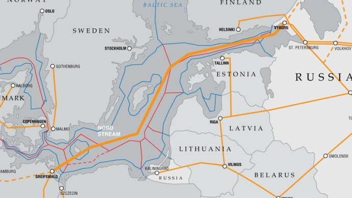 Plynovod Nord Stream ide od ruského Vyborgu do nemeckého Greifswaldu. Zdroj: Gazprom