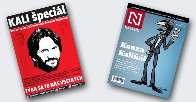 Časopis Kali špeciál, ktorý pripravili strany SaS a OĽaNO-NOVA. Časopis ku kauze Bašternák vydal aj Denník N.