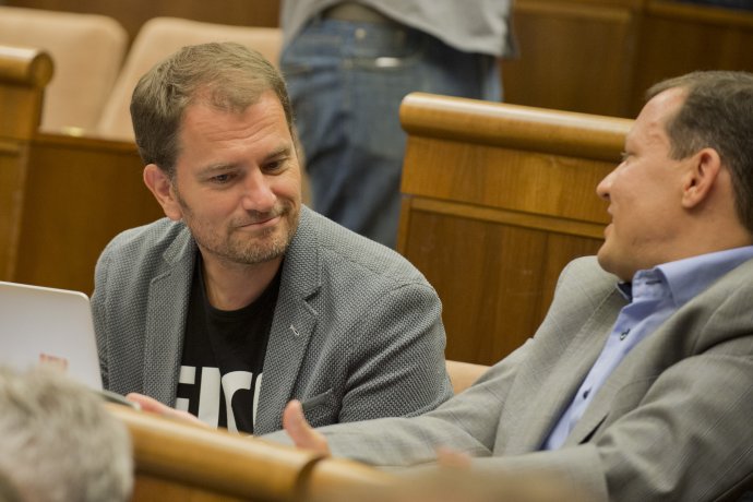 Igor Matovič a Daniel Lipšic, dvaja spojenci, ktorí možno už čoskoro nebudú poslancami. foto – tasr