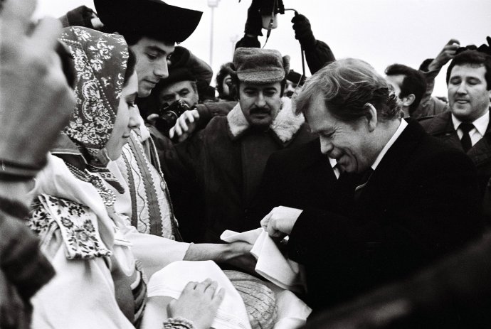 Václav Havel na oficiálnej návšteve Slovenska v januári 1990. Foto - TASR