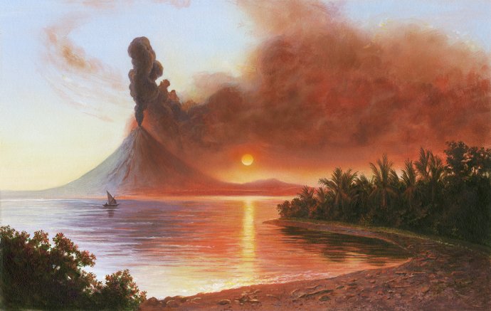 Sopka v Indonézii ovplyvnila život v Európe. Ilustračná kresba - Robert Wood