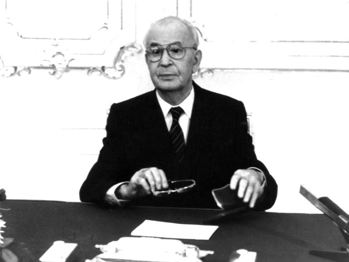Posledný televízny prejav Gustáva Husáka z 9. decembra 1989. Foto – TASR