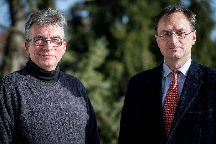 Stanislav Benada (vľavo) a Alexander Fraser z ťažobnej firmy Alpine Oil and Gas. Foto N – Vladimír Šimíček