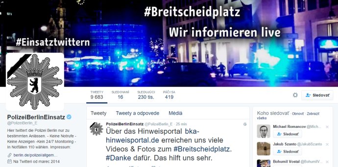 Printscreen účtu berlínskej polície na Twitteri – twitter.com/PolizeiBerlin_E