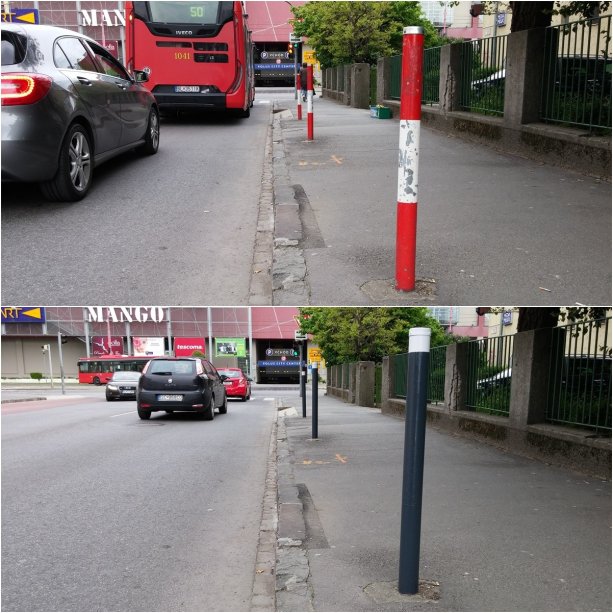 Premena bratislavského červenobieleho pomaly hrdzavejúceho stĺpiku na kúsok Francúzska.