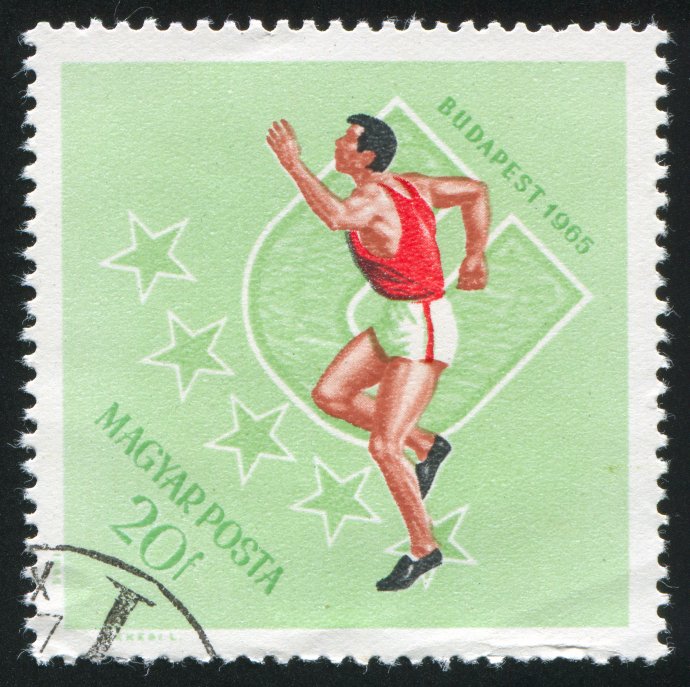 HUNGARY - CIRCA 1965: stamp printed by Hungary, shows runner, circa 1965