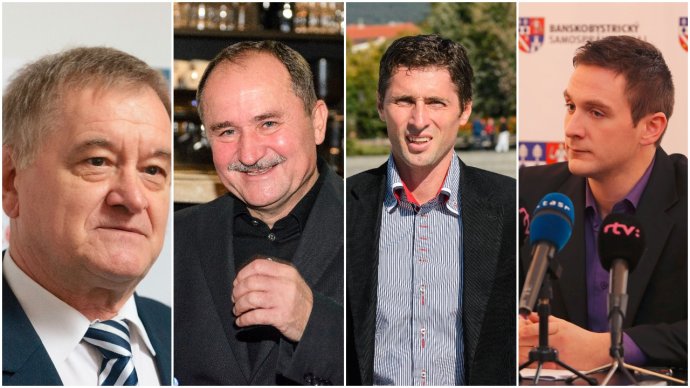 Kandidáti, o ktorých sa hovorí. Milan Belica, Tomáš Galbavý, Peter Oremus a Milan Uhrík. Foto – TASR