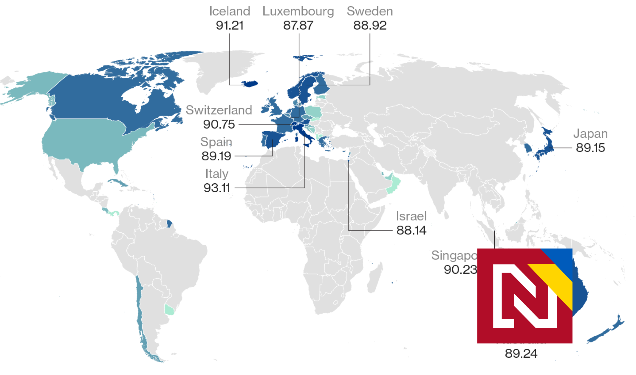 Bloomberg a préparé un indice de santé des pays, la Slovaquie a été dépassée par le Liban, Cuba et le Costa Rica