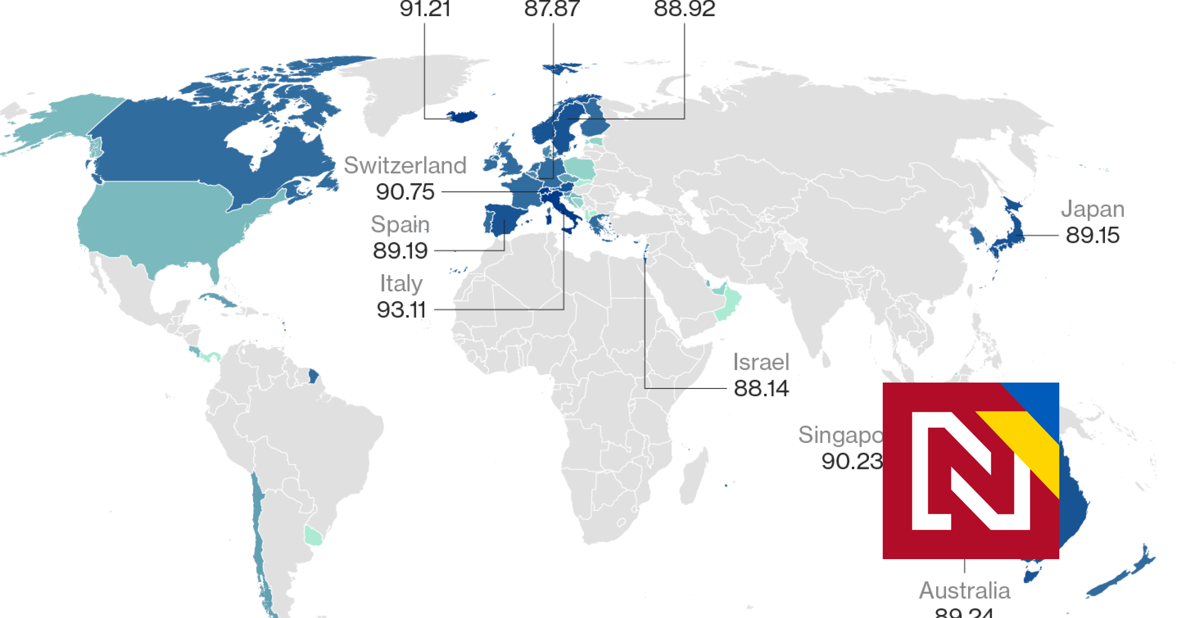 Bloomberg a préparé un indice de santé des pays, la Slovaquie a été dépassée par le Liban, Cuba et le Costa Rica