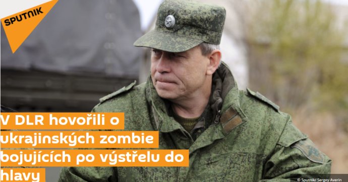 Text agentúry Sputnik o zombie vojakoch na Ukrajine.