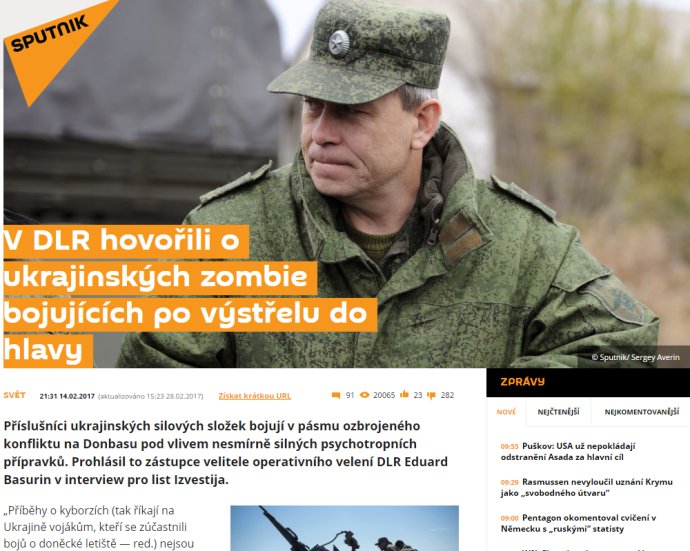 Sputnik písal aj o zombie vojakoch na Ukrajine.