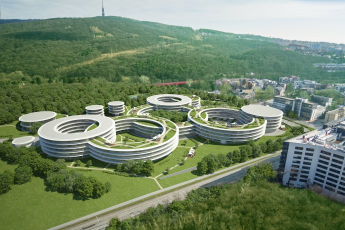 Návrh novej centrály Esetu s výskumným centrom na bratislavskej Patrónke.