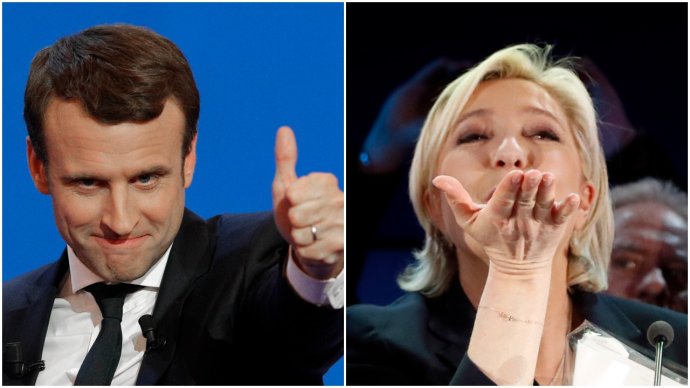 Macron a Le Penová súperia v 2. kole volieb. Foto – TASR/AP