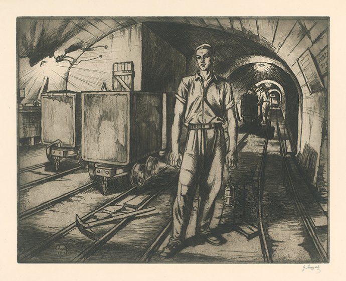 Gejza Angyal: Nástup do práce, 1953. Zdroj: webumenia.sk