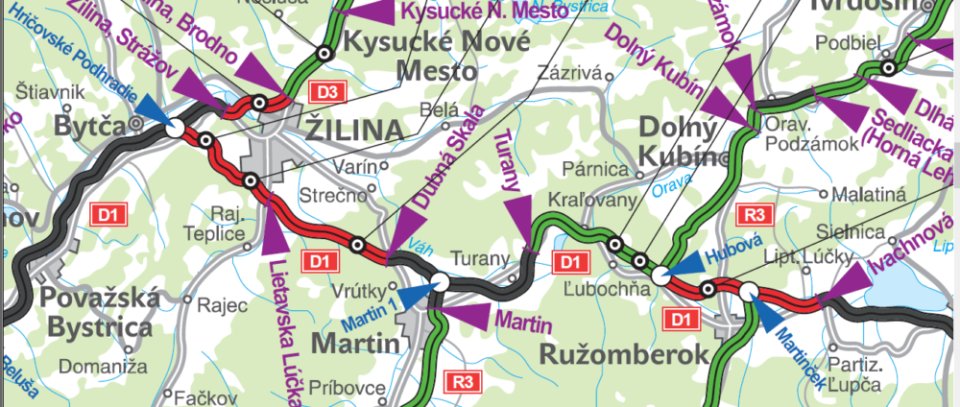 Problematický úsek D1 Turany – Hubová je medzi Martinom a Ružomberkom.