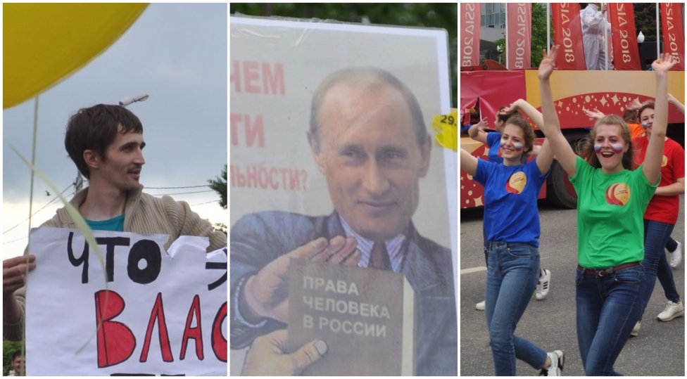 V Perme sme na štátny sviatok Deň Ruska videli demonštráciu proti Putinovi i mestský karneval, ktorý bol tak trochu oslavou ruských úspechov.