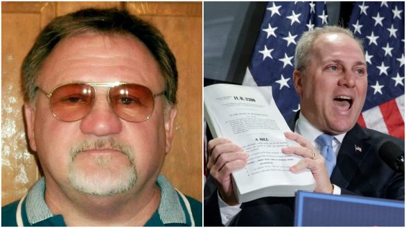 James Hodgkinson (vľavo) strieľal po republikánoch na bejzbalovom tréningu. Steva Scalisa, whipa republikánov v snemovni, vážne poranil. Foto – TASR/AP